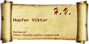 Hopfer Viktor névjegykártya